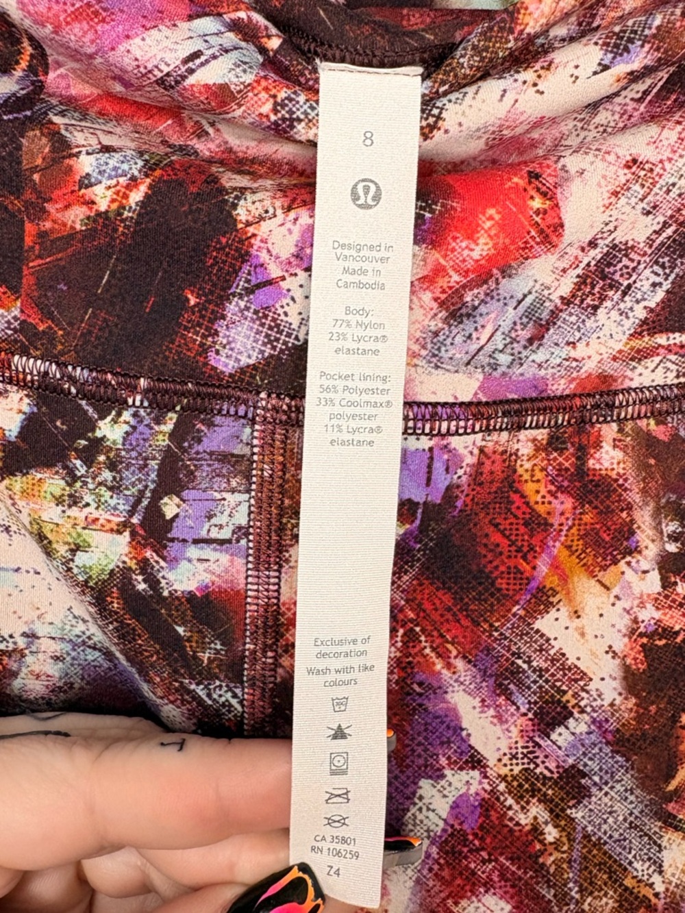 Lululemon Wunder Train High-Rise 6" Bike shorts in Urbantricity Multi print Sz 8 - Picture 6 of 14